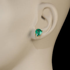 Awesomely Elegant Emerald Earrings in 18K Yellow Gold