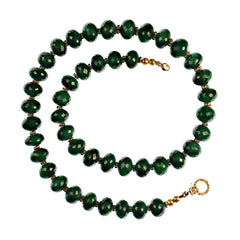 Simply Elegant Emerald necklace with goldy accents 18 Inch