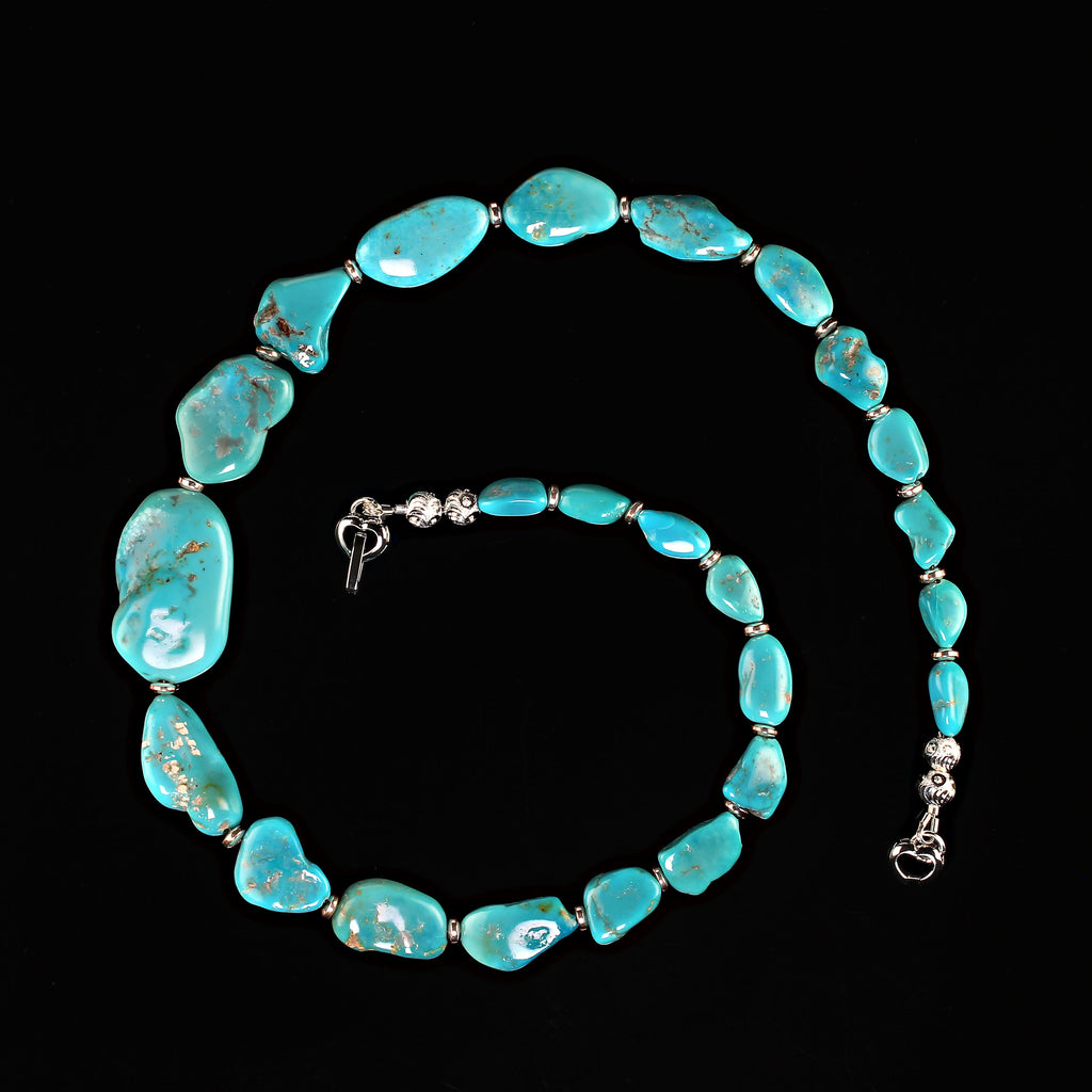 19 Inch Sleeping Beauty Turquoise Nugget necklace