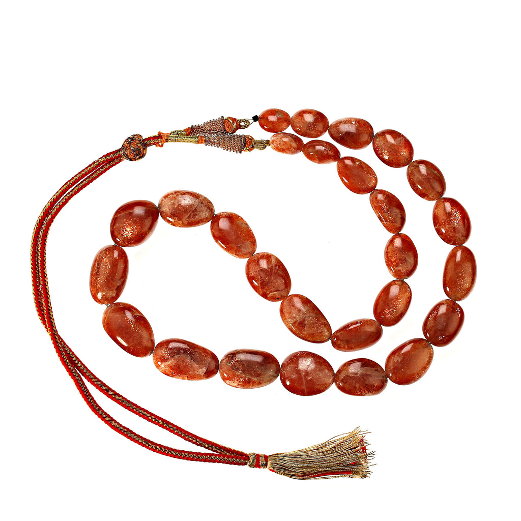 Glorious Graduated 21 inch African Sunstone Necklace