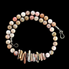 20 Inch Unique Pink Peruvian Opal Necklace