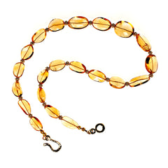 Warm and Glowing Citrine nuggets with goldy accents 21 inch necklace