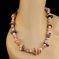 25 Inch Pink Peruvian Opal necklace perfect for Fall
