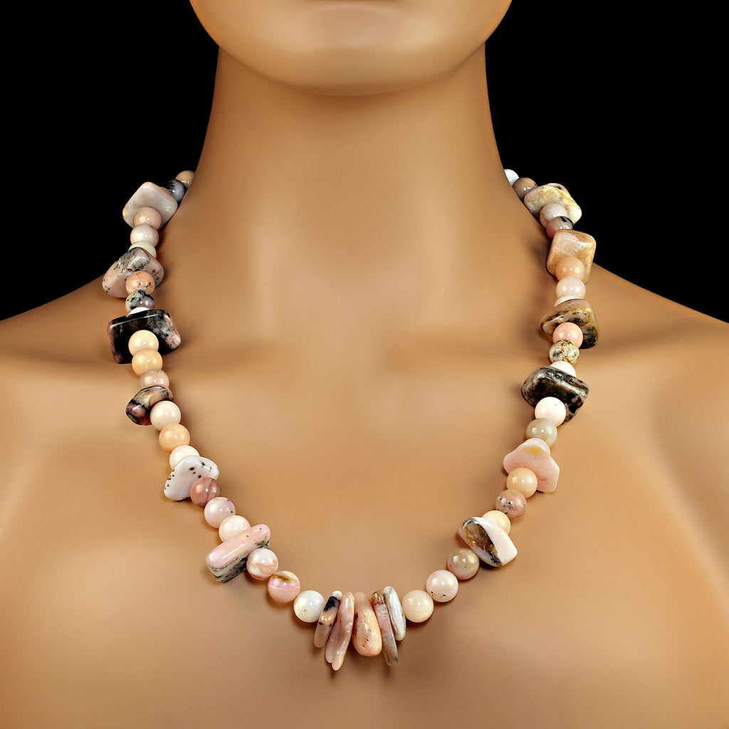 25 Inch Pink Peruvian Opal necklace perfect for Fall