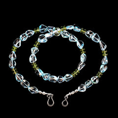 Elegant and Unique Blue Topaz and Peridot 23 Inch necklace