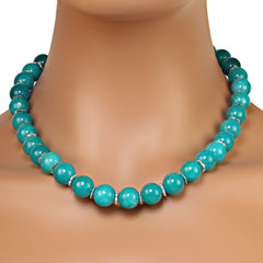 Gorgeous glowing green 20 inch Amazonite necklace