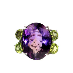 Awesome Amethyst and Peridot Dinner Ring