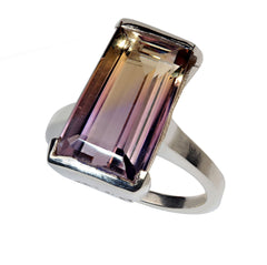 Teasing Trapezoid Ametine in Sterling Silver ring