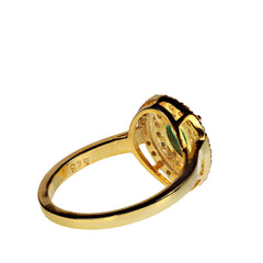 Elegant Emerald and White Sapphire Ring