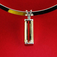 Golden Citrine in Sterling Silver Pendant with Collar