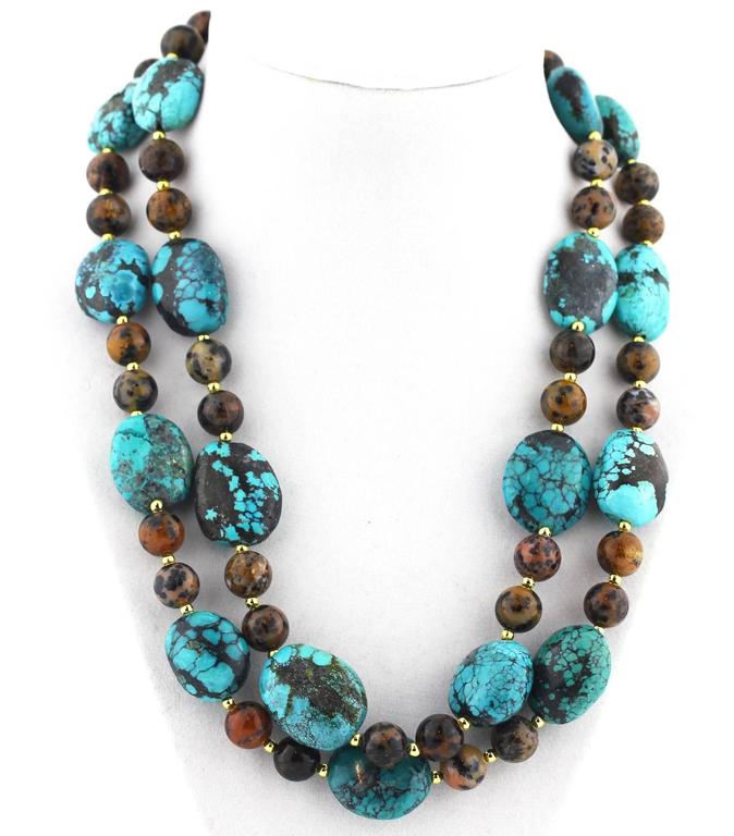 Natural Turquoise and Natural Jasper Necklace