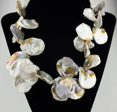 Dramatic Unique Iridescent Keshi Pearl Necklace