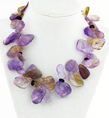 Amethyst and Ametrine Necklace With Sterling Silver Clasp