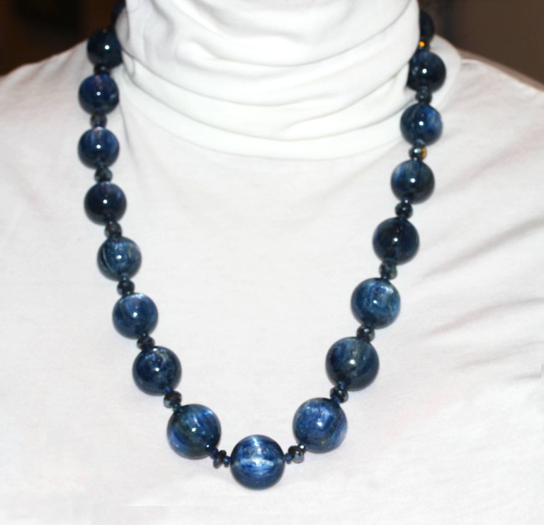 Kyanite Necklace with Sterling Silver Clasp