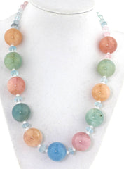 Multi-Color Natural Beryl Vermeil Clasp Necklace