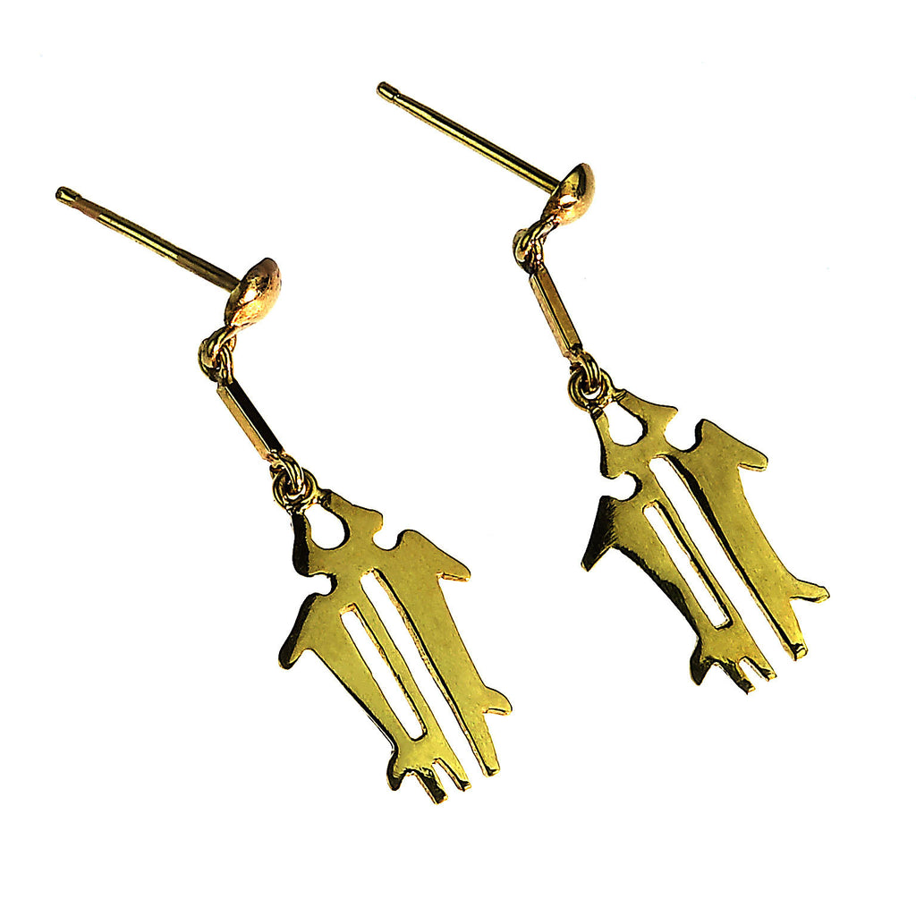 18K Yellow Gold NAZCA Lines Earrings