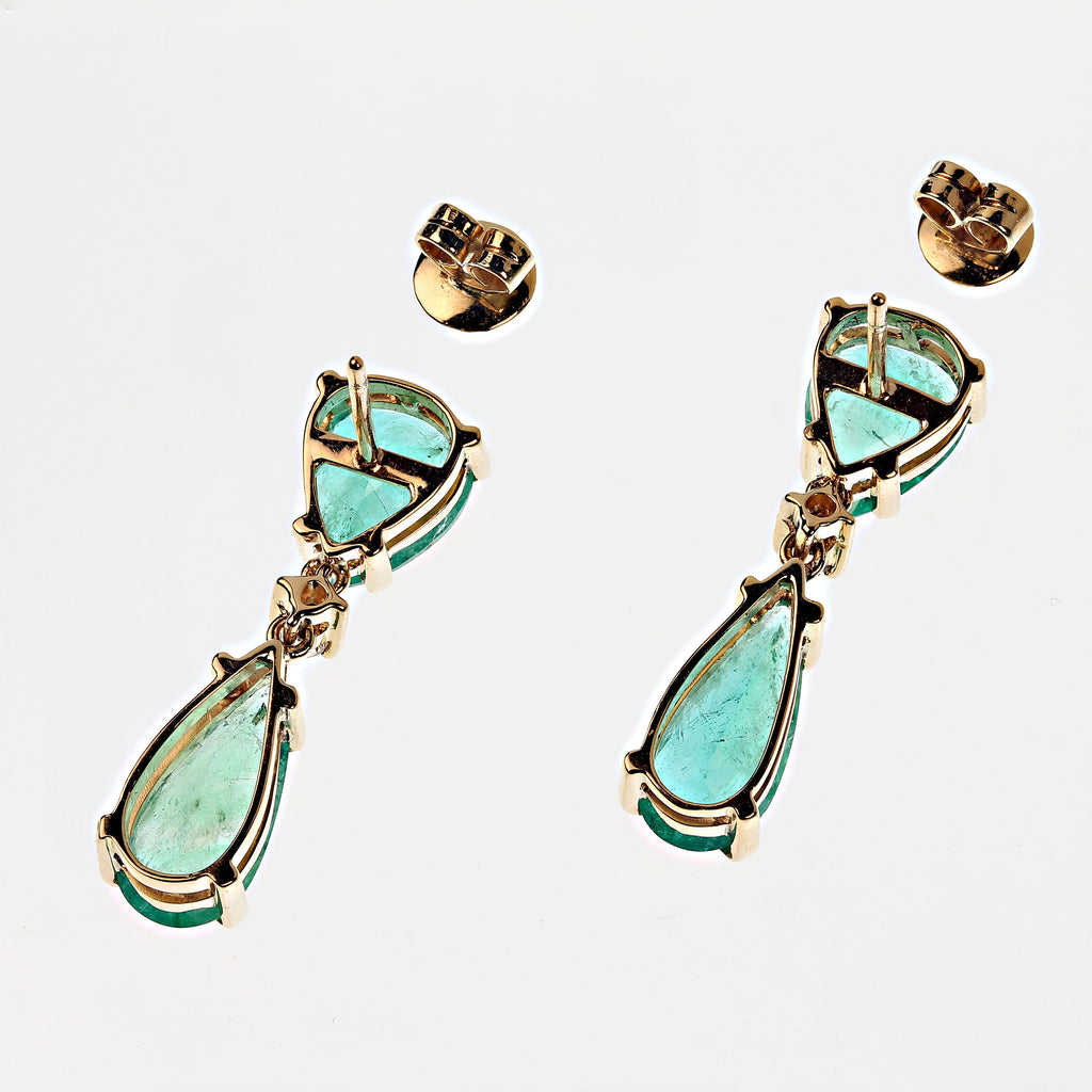 Sparkling Dangle Brazilian Emerald Earrings
