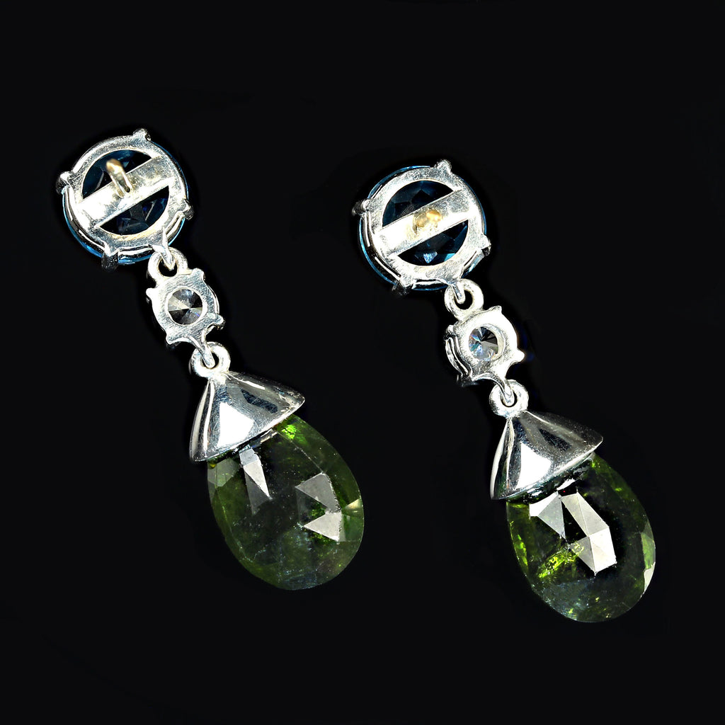 Dangle Delight Earrings in Apatite and Green Tourmaline