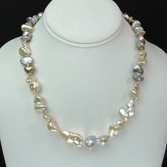 Freshwater, Multi tone, Baroque Pearl Necklace