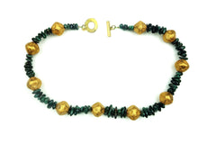 Emerald and Gold Nugget Necklace