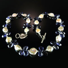 Keshi Pearl and Blue Iolite Briolette Necklace