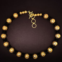 Elegant Gold and Black Choker Necklace