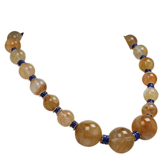 Golden Quartz and Lapis Lazuli Necklace