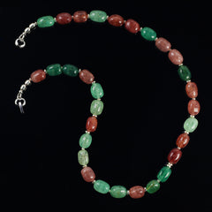 Rose and Green Barrel Quartz Necklace