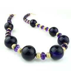 Purple Amethyst with Gold Accents Necklace