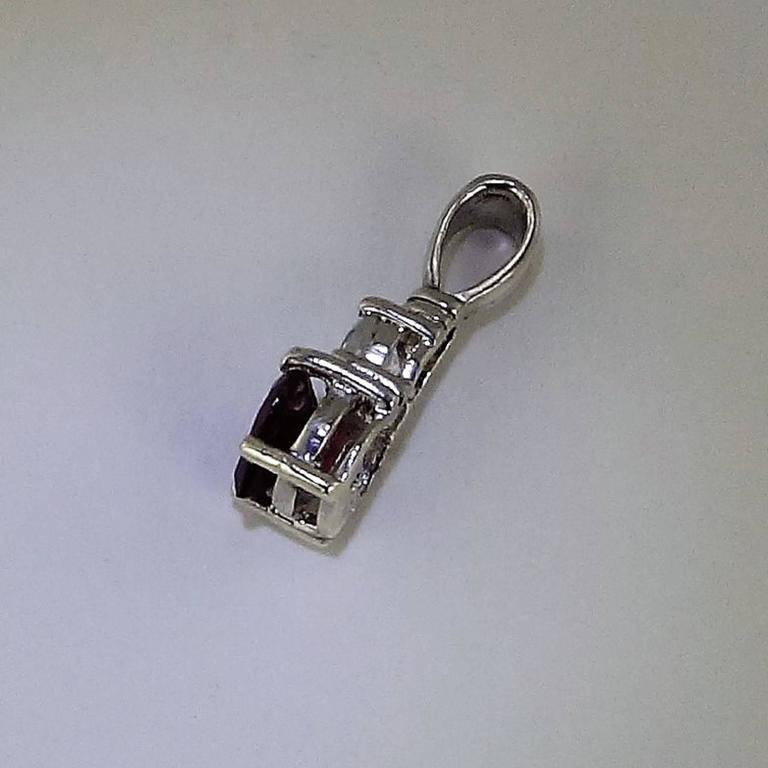 Heart Shape Rhodolite Garnet Zircon Sterling Silver Pendant