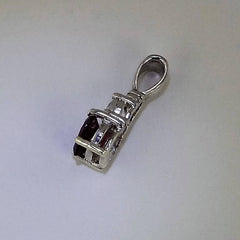 Heart Shape Rhodolite Garnet Zircon Sterling Silver Pendant