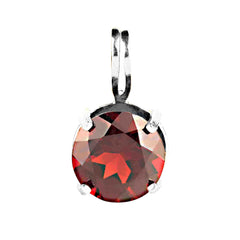 Awesome Round 10MM Red Garnet and Sterling Silver Pendant
