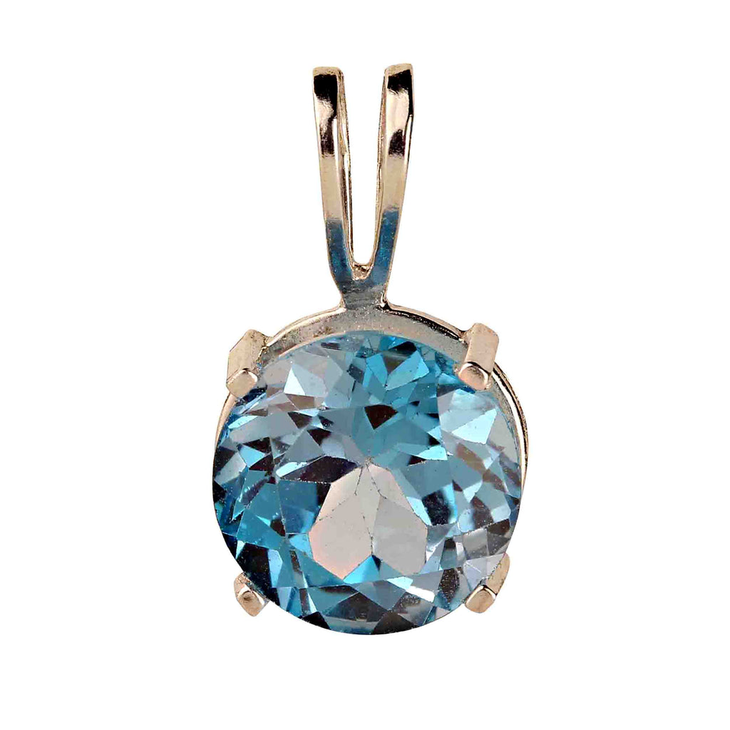 Sparkling Swiss Blue Topaz and Sterling Silver Pendant