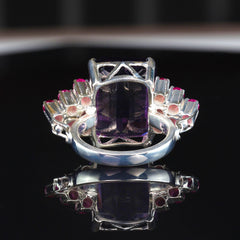 Bold and Exciting Amethyst and Ruby Dinner ring