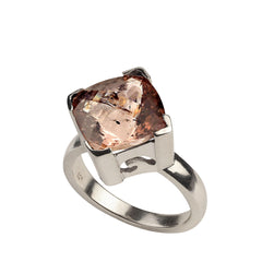 Genuine 7.31Ct  Mouthwatering Morganite in Sterling Silver Ring