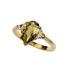 Captivating Chrysoberyl and Diamond in Gold over Sterling Silver Ring