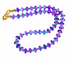 Glittering Amethyst and Turquoise Necklace
