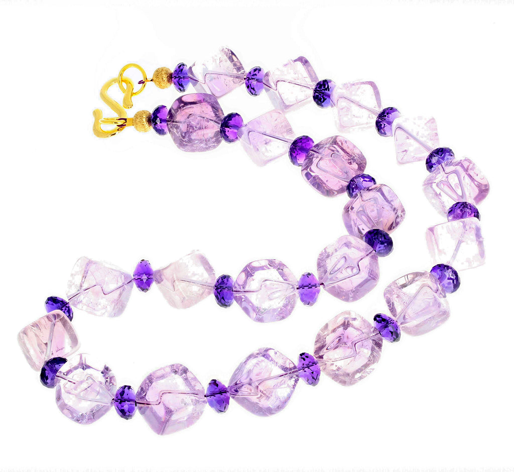 Amethysts and Rose of France Amethyst Necklace