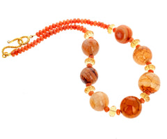 Agate and Carnelian and Citrine Handmade Necklace