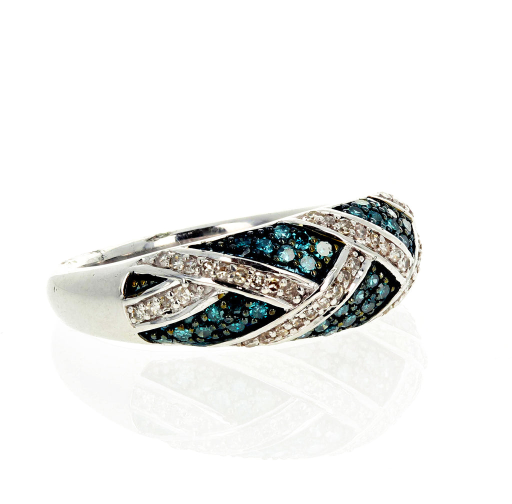 Blue Diamond and White Diamond Ring