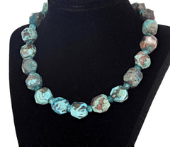 Rare Blue Ocean Jasper and Apatite Necklace