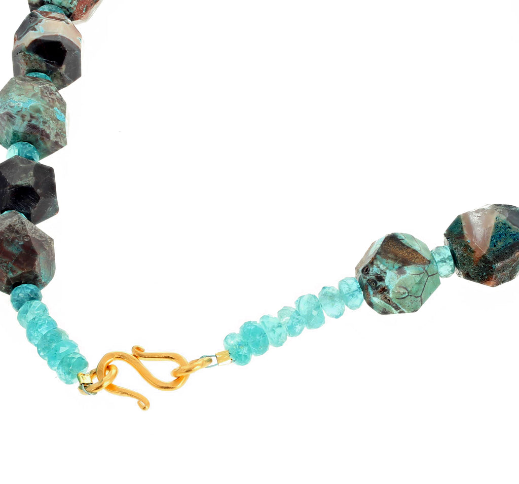 Rare Blue Ocean Jasper and Apatite Necklace