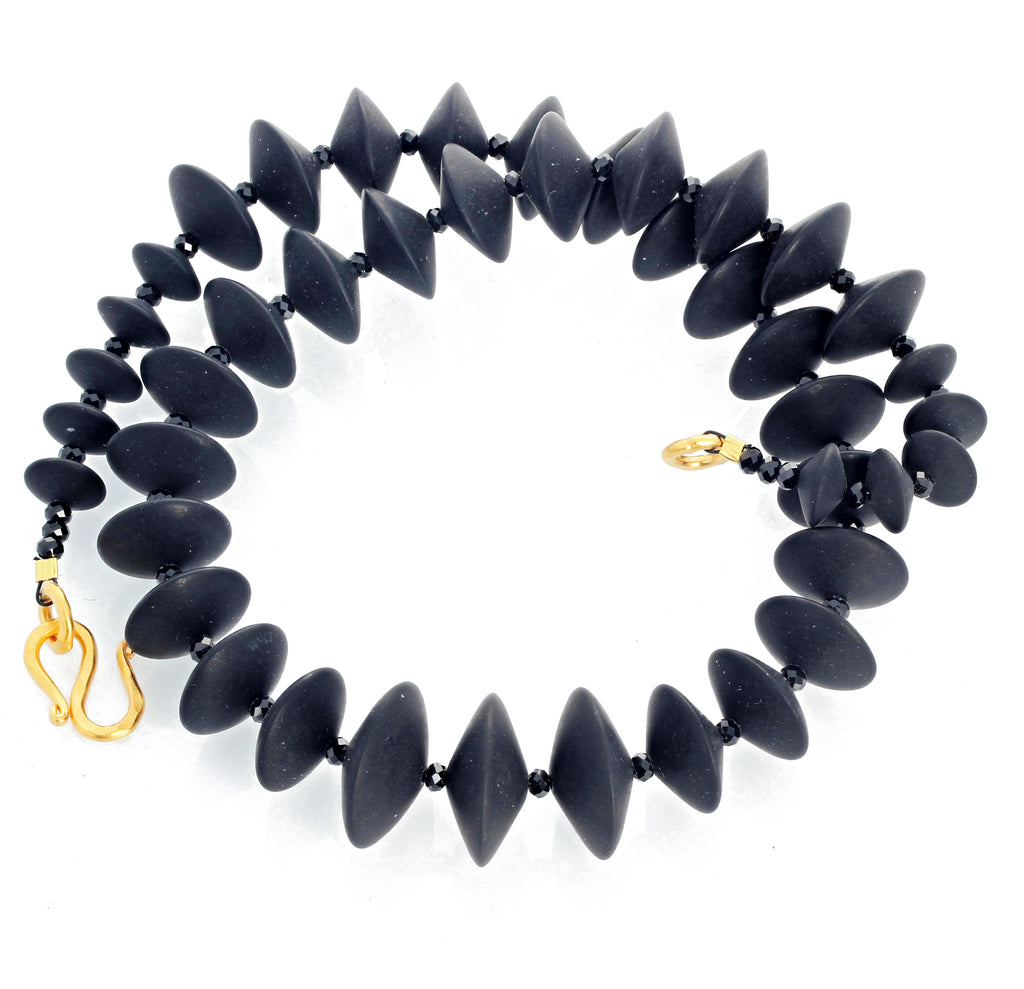 Black Onyx and Black Spinel Necklace