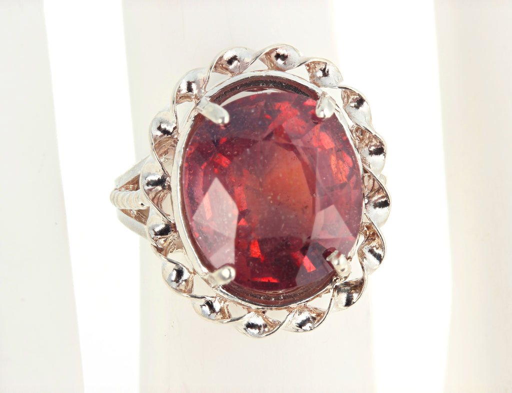 15.9 Carat Red Sapphire Sterling Silver Ring