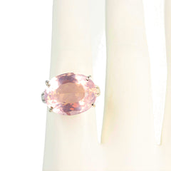 8.75 Carat Glowing Rose Quartz Ring